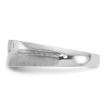 IBGoodman 10k White Gold Men's Polished Satin and Grooved 5-Stone 1/20 Carat A Quality Diamond Ring - Image 5