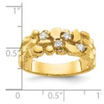 10k IBGoodman Men's Polished Nugget Textured Ring Mounting - Image 2