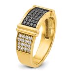 14k IBGoodman Men's 5/8 carat Black and White Diamond Complete Ring - Image 8