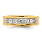 IBGoodman 14k 1 carat Lab Grown Diamond VS/SI+ G+ Seven Stone Complete Polished Men's Ring - Image 4