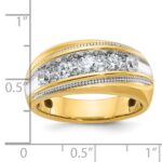 14k IBGoodman Men's Polished and Milgrain Ring Mounting - Image 3