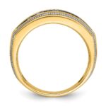 IBGoodman 14k with White Rhodium Men's Polished and Milgrain 1 Carat AA Quality Diamond Ring - Image 2