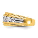 IBGoodman 14k with White Rhodium Men's Polished and Grooved 2 Carat AA Quality Diamond Ring - Image 5