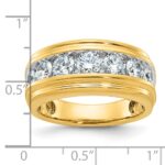 IBGoodman 14k with White Rhodium Men's Polished and Grooved 2 Carat AA Quality Diamond Ring - Image 3