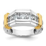 IBGoodman 14k Two-tone Five Stone Polished and Grooved Men's Ring Mounting