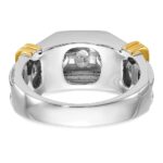 IBGoodman 14k Two-tone Men's Polished and Grooved 5-Stone 1 Carat AA Quality Diamond Ring - Image 7