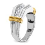 True Origin IBGoodman 14k Two-tone 1 carat Lab Grown Diamond VS+ F+ Five Stone Complete Polished and Grooved Men's Ring - Image 7