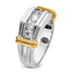 True Origin IBGoodman 14k Two-tone 1 carat Lab Grown Diamond VS+ F+ Five Stone Complete Polished and Grooved Men's Ring - Image 8