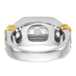 IBGoodman 14k Two-tone Men's Polished and Grooved 5-Stone Ring Mounting - Image 7
