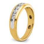 IBGoodman 14k with White Rhodium 1 1/2 carat Lab Grown Diamond VS/SI+ G+ Seven Stone Complete Polished Men's Ring - Image 6