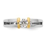 IBGoodman 14k Two-Tone 1/2 carat Lab Grown Diamond VS/SI+ G+ Complete Men's Wedding Band - Image 4