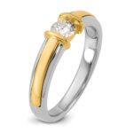 IBGoodman 14k Two-Tone 1/3 carat Lab Grown Diamond VS/SI+ G+ Complete Ladies Wedding Band - Image 6