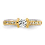 IBGoodman 14k Two-Tone 1/2 carat Lab Grown Diamond VS/SI+ G+ Complete Ladies Wedding Band - Image 4