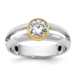 IBGoodman 14k Two-Tone 1 carat Lab Grown Diamond VS/SI+ G+ Complete Men's Wedding Band