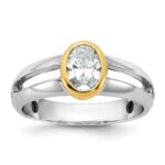 IBGoodman 14k Two-Tone 1 carat Lab Grown Diamond VS/SI+ G+ Complete Men's Wedding Band