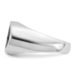 14k White Gold IBGoodman Men's East-West Oval Onyx Complete Ring - Image 5