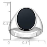 14k White Gold IBGoodman Men's Oval Onyx Complete Ring - Image 3