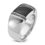 14k White Gold IBGoodman Men's Onyx and Diamond Ring Mounting - Image 8