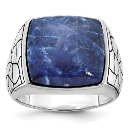 14k White Gold IBGoodman Men's Sodalite Ring Mounting