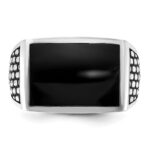 14k White Gold IBGoodman Men's Polished & Textured Ring Mounting - Image 6