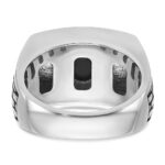 14k White Gold IBGoodman Men's Polished & Textured Ring Mounting - Image 7