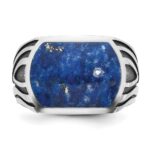 14k White Gold IBGoodman Men's Lapis Ring Mounting - Image 4