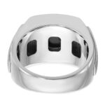 IBGoodman 14k White Gold Men's Polished and Satin Gemstone Ring Mounting - Image 7