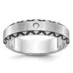 14k White Gold with Black Rhodium IBGoodman Men's Satin Diamond Complete Ring