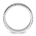 14k White Gold IBGoodman Men's Polished and Satin 1/4 carat Diamond Complete Ring - Image 2