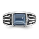 14k White Gold IBGoodman Men's Gemstone Ring Mounting - Image 6