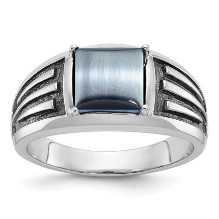 14k White Gold IBGoodman Men's Gemstone Ring Mounting