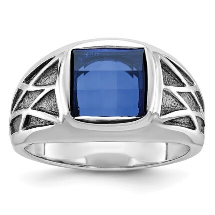 14k White Gold IBGoodman Men's Gemstone Ring Mounting