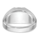 14k White Gold IBGoodman Men's Created Sapphire and 1/20 carat Diamond Complete Ring - Image 7