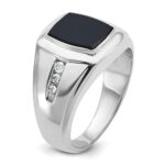14k White Gold IBGoodman Men's Onyx and Diamond Ring Mounting - Image 8