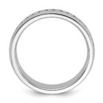 IBGoodman 14k White Gold Men's Polished and Milgrain 11-Stone Ring Mounting - Image 2