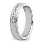 IBGoodman 14k White Gold Men's Polished and Milgrain 11-Stone Ring Mounting - Image 8