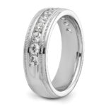 IBGoodman 14k White Gold 1 carat Lab Grown Diamond VS/SI+ G+ Complete Polished and Miligrain Eleven Stone Men's Ring - Image 6