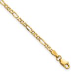 14K 2.5mm Semi-Solid Figaro with Lobster Clasp Anklet