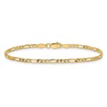 14K 2.5mm Semi-Solid Figaro with Lobster Clasp Anklet - Image 4