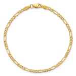 14K 2.5mm Semi-Solid Figaro with Lobster Clasp Anklet - Image 5