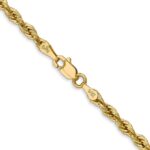 14K 3mm Semi Solid Rope with Lobster Clasp Chain - Image 3