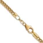 14K 3mm Semi-Solid Franco with Fancy Lobster Clasp Chain - Image 3