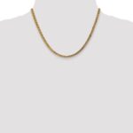 14K 3.7mm Semi-Solid Franco with Fancy Lobster Clasp Chain - Image 4