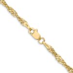 14K 2.75mm Lightweight Singapore with Lobster Clasp Chain - Image 3