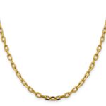 14K  3.7mm Semi-Solid Diamond-cut Open Link Cable with Lobster Clasp Chain - Image 2
