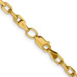 14K  3.7mm Semi-Solid Diamond-cut Open Link Cable with Lobster Clasp Chain - Image 3