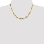 14K 4.9mm Semi-Solid Diamond-cut Open Link Cable with Lobster Clasp Chain - Image 4