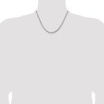 14K White Gold 3.6mm Semi-Solid Round Box with Lobster Clasp Chain - Image 4