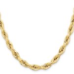 14K 7mm Semi Solid Rope with Lobster Clasp Chain - Image 2