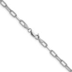 14k White Gold 3.7mm Semi-Solid Beveled Paperclip Chain - Image 3